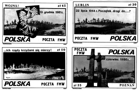 50 FMW Warszawa Makiety znaczków pocztowych z 1987 r. 