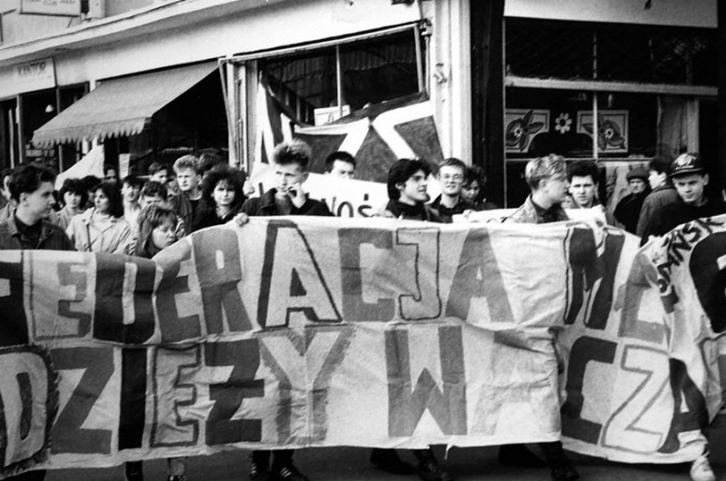 17 - Manifestacja FMW i NZS we Wrzeszczu 1989 r. - "Maa", "Piona", "Tymek", "Kali", "Frog"