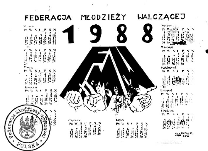 FMW Kraków - kalendarz 1988