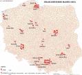 Strajki 1988 - zasig mapa Polski